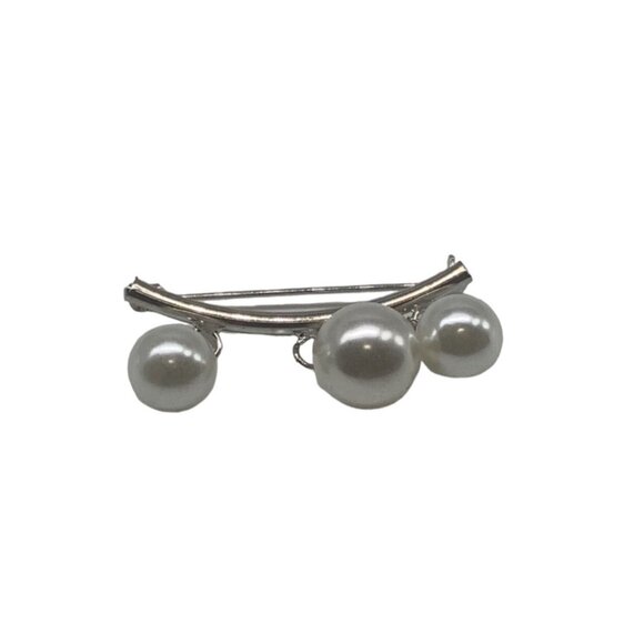 Classic Large White Faux Pearls Safety Pin Brooch Wedding Party Decoration Gift - Picture 1 of 6